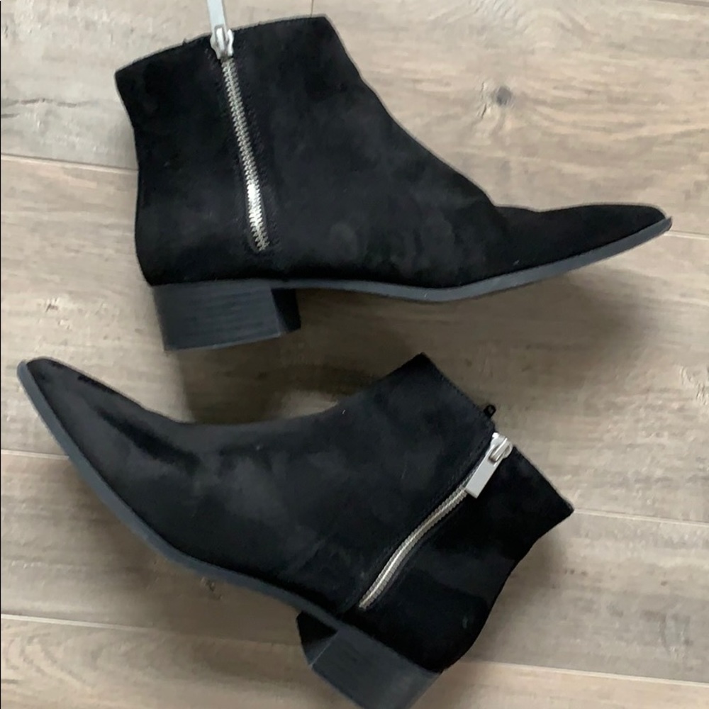 Forever21 Vegan Suede PreLoved Ankle Booties BLK